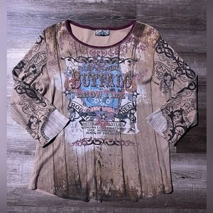 Vanilla Sugar Graphic Long Sleeve Top - Brown